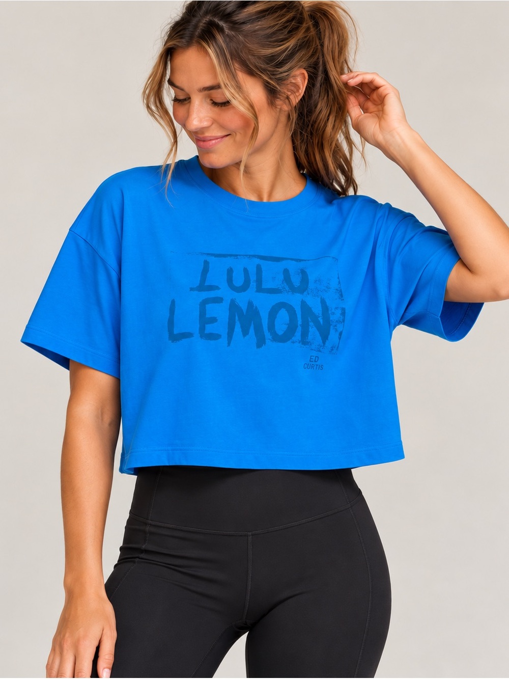 Lululemon x Ed Curtis Abrasion-Resistant Train Tee Blue Estimated Size Medium